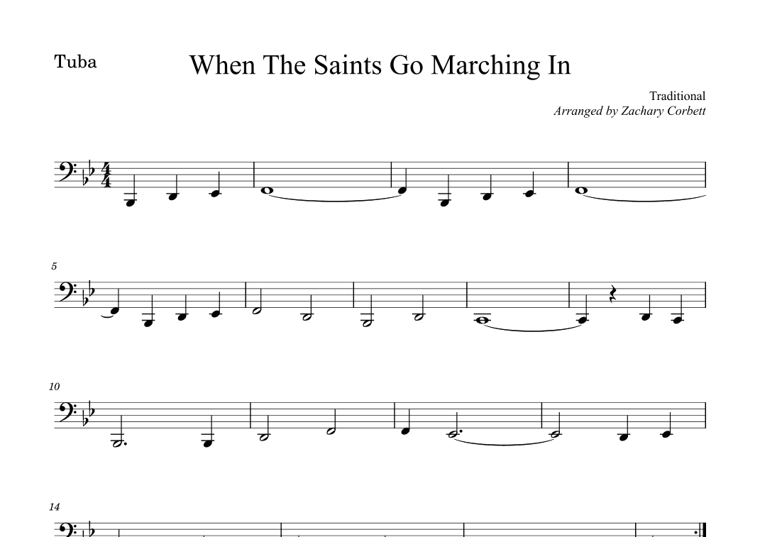 When The Saints Go Marching In (arr. Zachary Corbett)