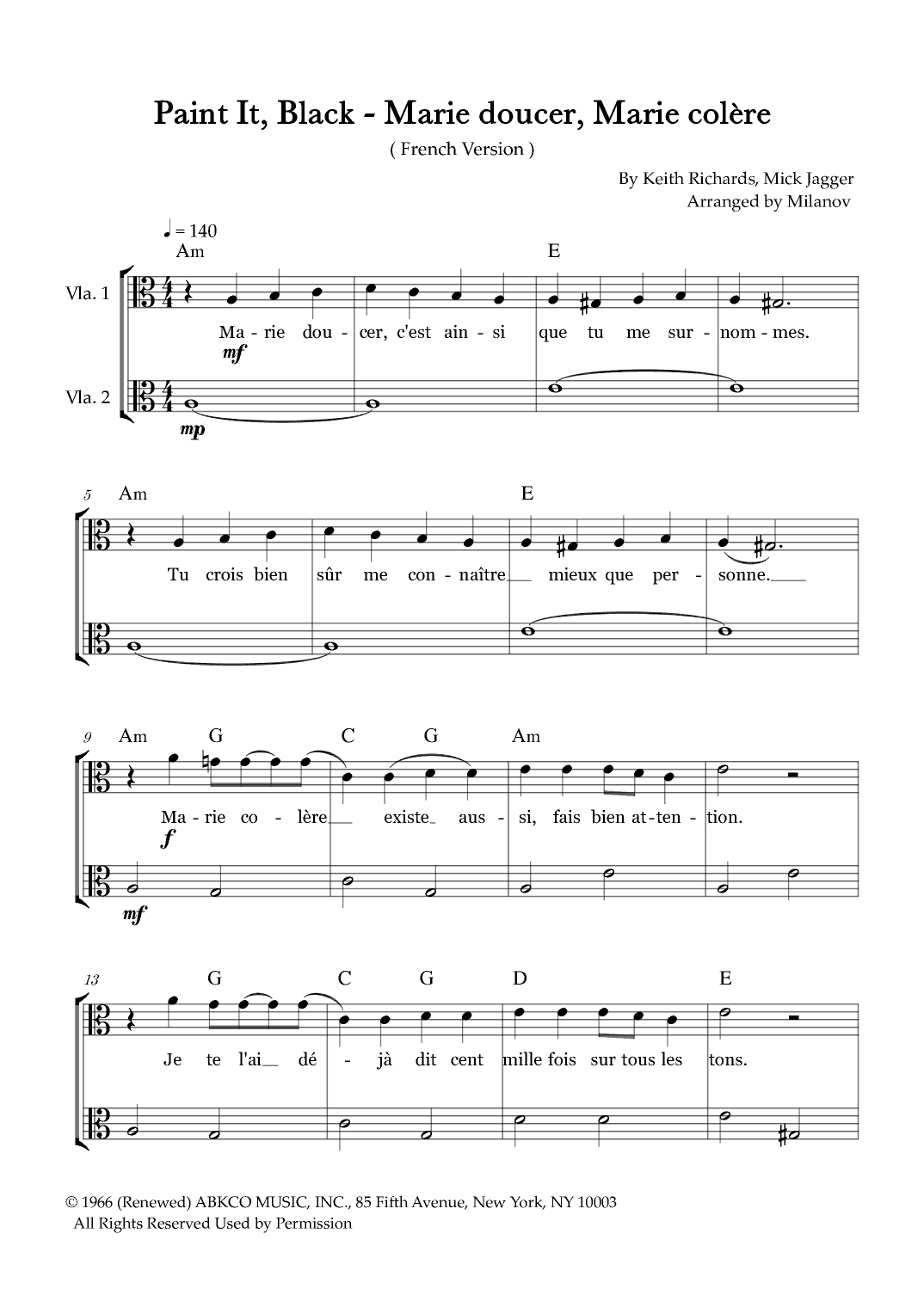 Paint It, Black (arr. Milanov)
