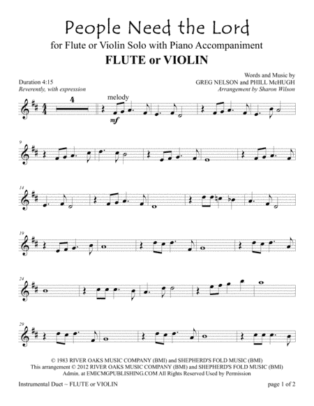 People Need The Lord (arr. Sharon Wilson)