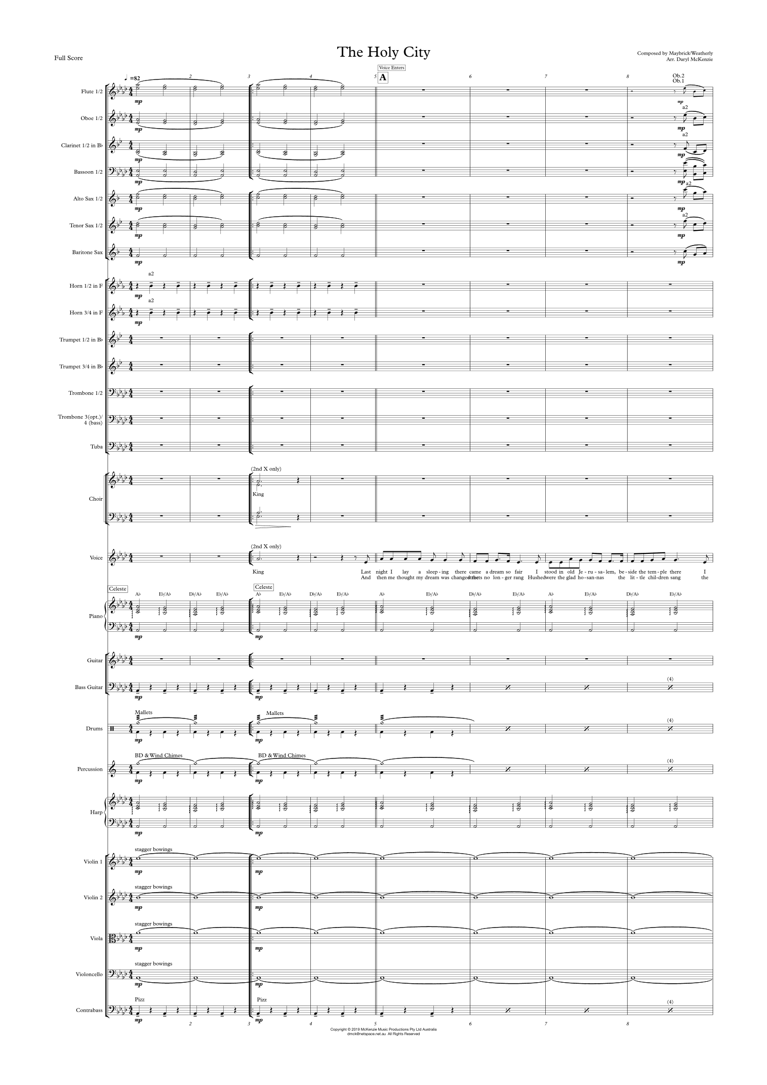 The Holy City - Pops Orchestra, Choir and Voice Key of Ab (arr. Daryl McKenzie)