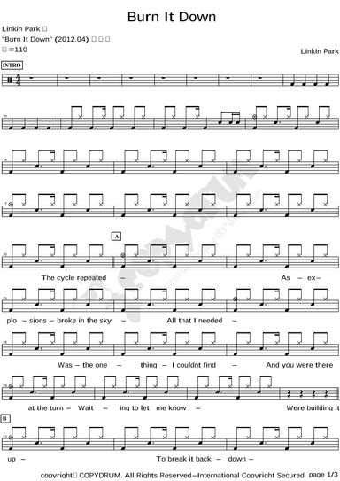 Burn It Down (arr. COPYDRUM)