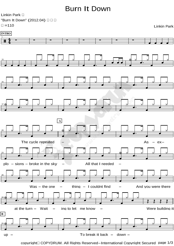 Burn It Down (arr. COPYDRUM)