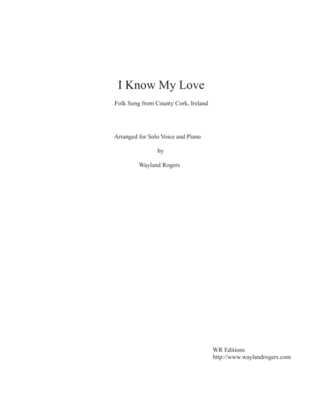 I Know My Love solo (arr. WR Editions)