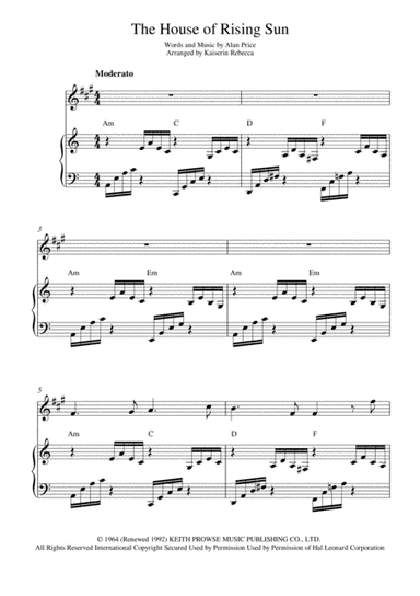 The House Of The Rising Sun (arr. Kaiserin Rebecca)