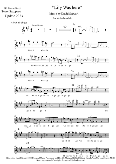 Lily Was Here (arr. Stefan Lamml)