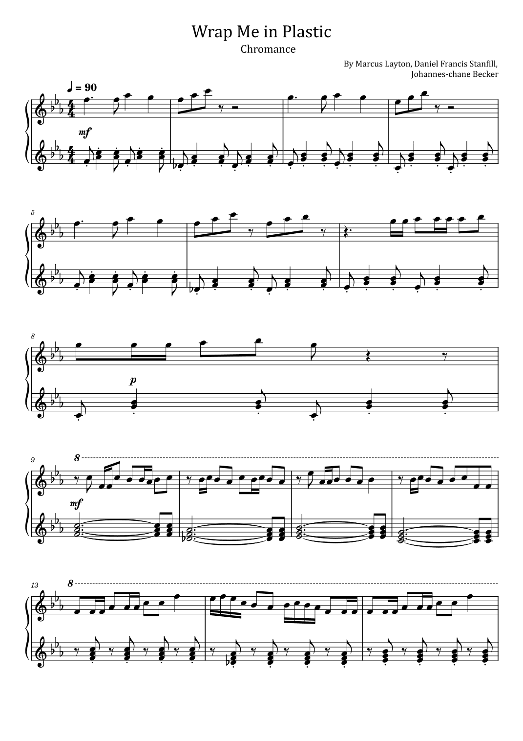 Wrap Me In Plastic (arr. poon)