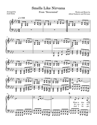 Smells Like Nirvana (arr. Jack Emily)