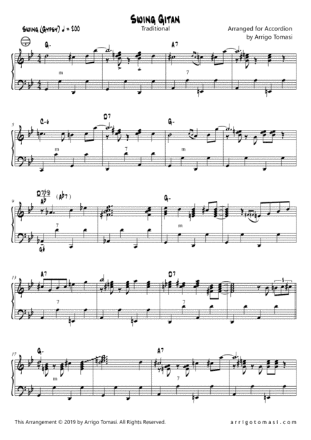 Swing Gitan (For Gypsy Jazz Accordion) (arr. Arrigo Tomasi)