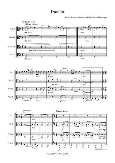 Dumka (based on Ukrainian folksongs)