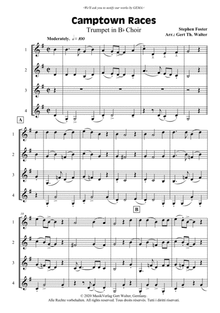 Camptown Races (arr. Gert Th. Walter)