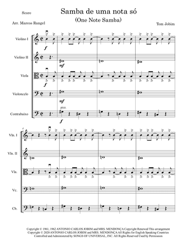 One Note Samba (samba De Uma Nota So) (arr. Marcos Rangel)