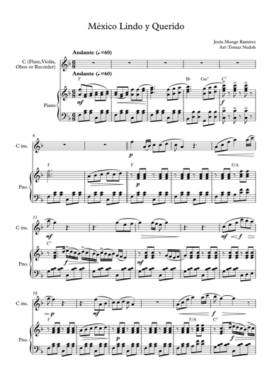 Mexico Lindo Y Bandido (arr. Tomaz Nedoh)
