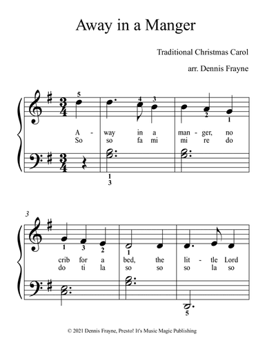 Away in a Manger (standard notation) (arr. Dennis Frayne)