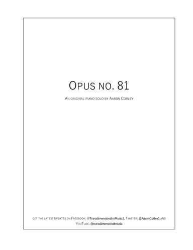 Aaron Corley: Opus no. 81