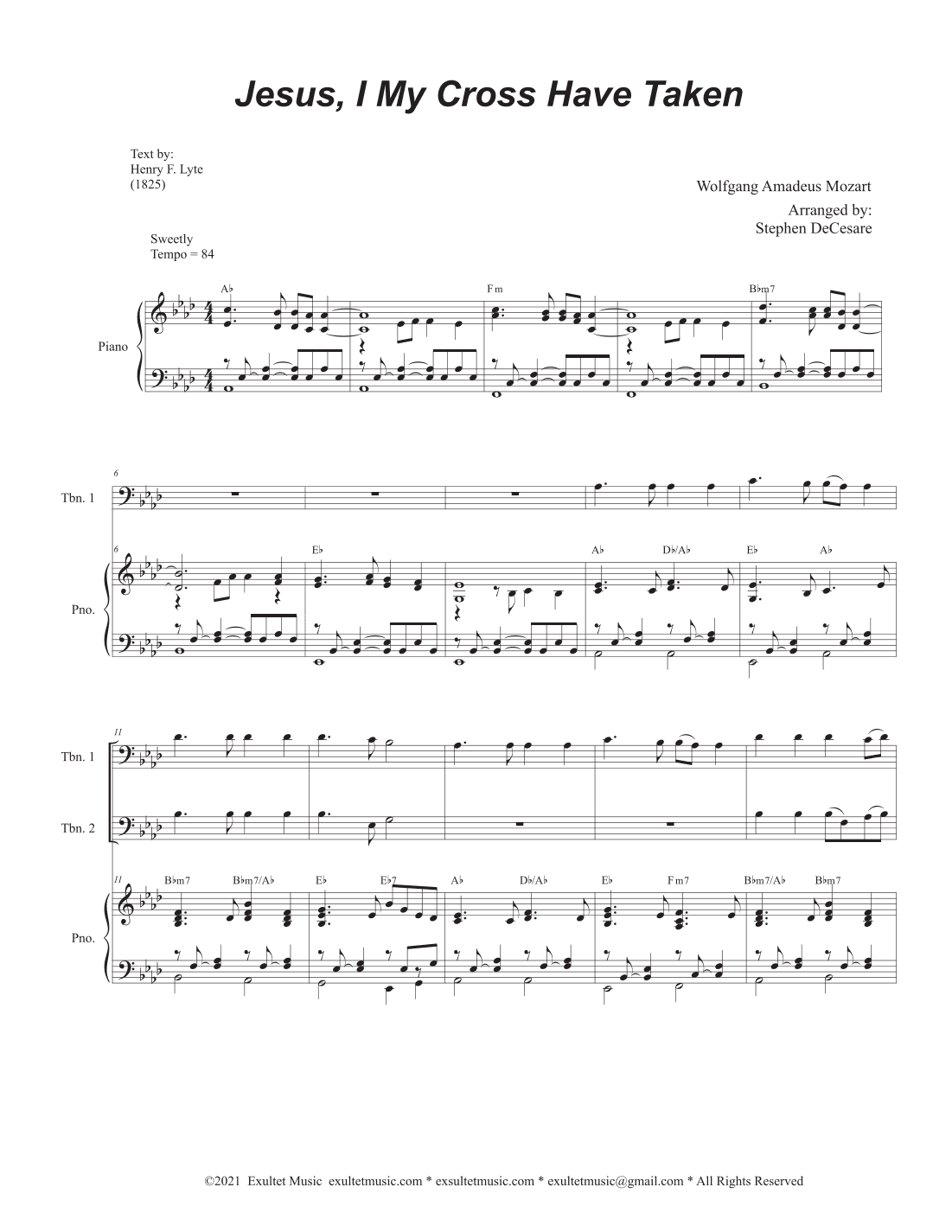 Jesus, I My Cross Have Taken (Trombone Duet) (arr. Stephen DeCesare)