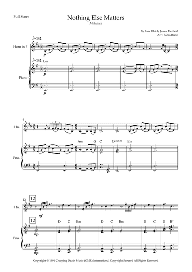 Nothing Else Matters (arr. Fabio Britto)