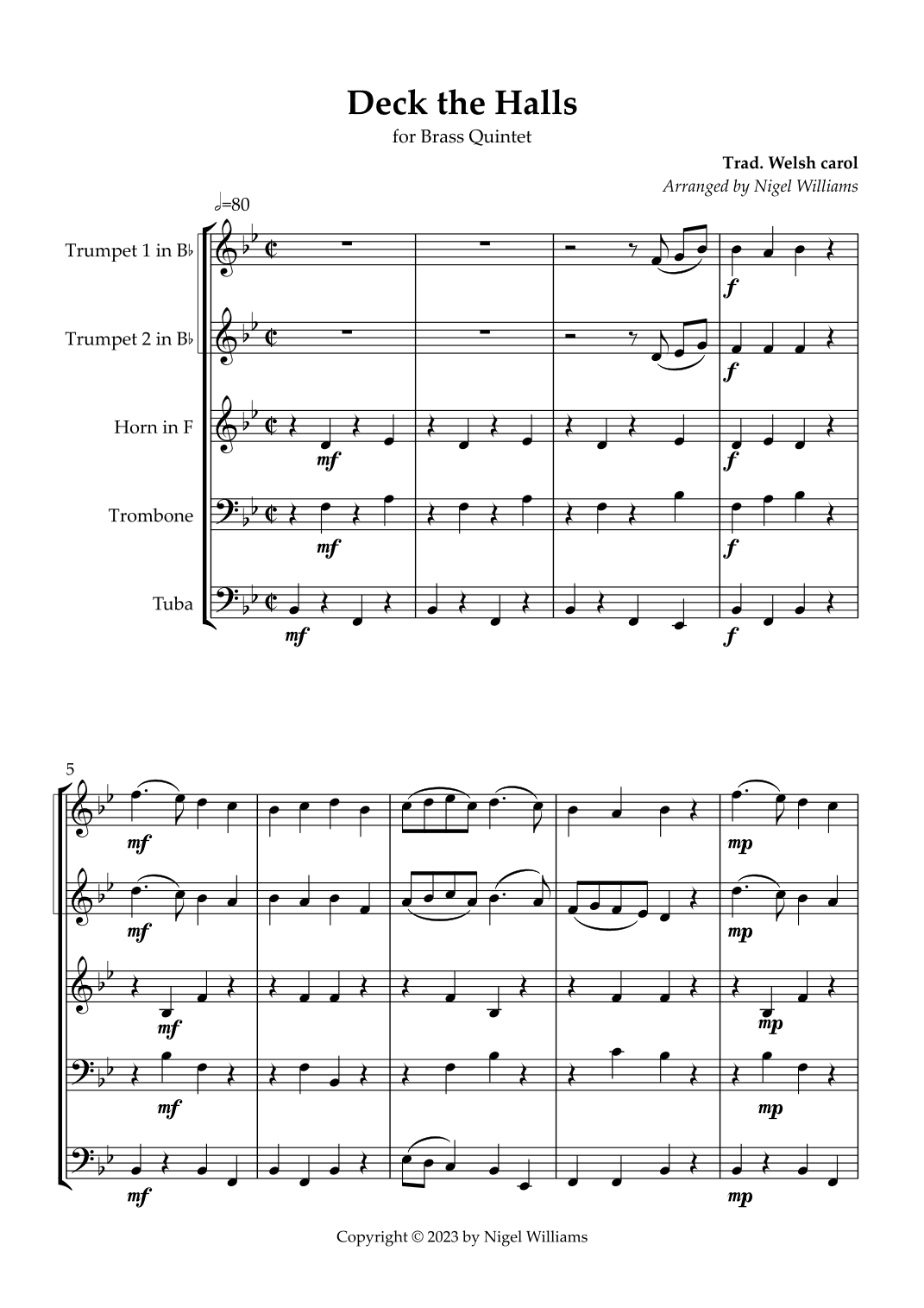 Deck the Halls with Boughs of Holly (arr. Nigel Williams)