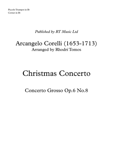 Corelli Christmas Concerto - solo parts and duet arrangement piccolo trumpet and cornet (arr. Rhodri Tomos)