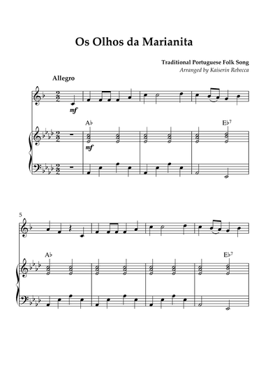 Os Olhos da Marianita (arr. Kaiserin Rebecca)