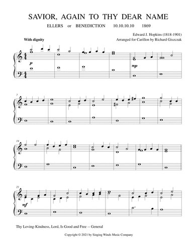 Savior, Again to Thy Dear Name  (ELLERS) (arr. Richard Giszczak)