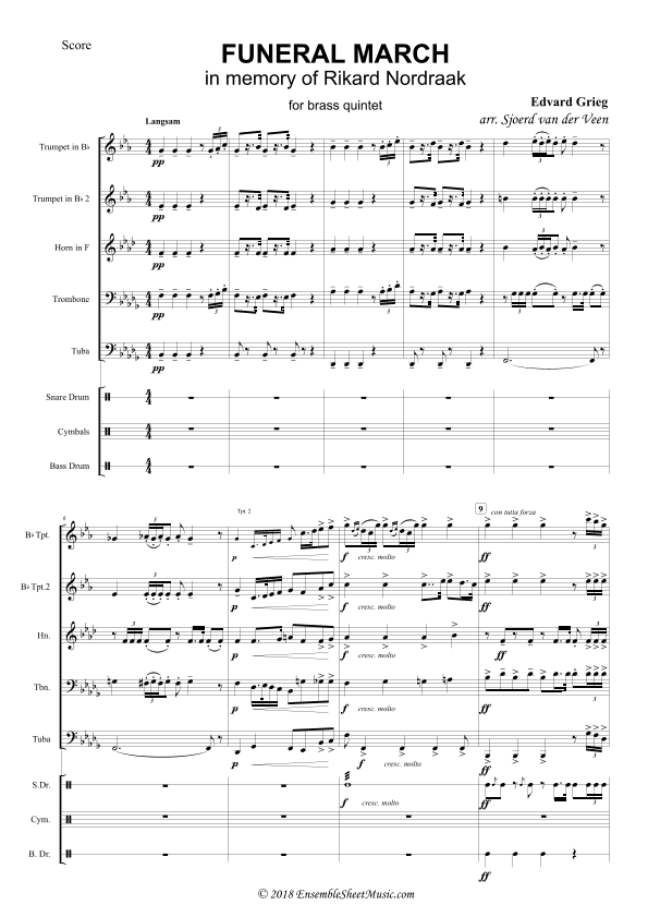 Funeral March in memory of Rikard Nordraak (arr. Sjoerd van der Veen)