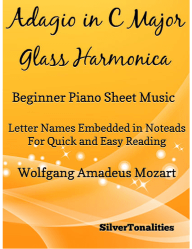 Adagio in C Major Glass Harmonica Beginner Piano Sheet Music (arr. SilverTonalities)