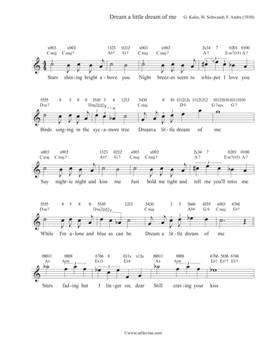 Dream A Little Dream Of Me (arr. Art Levine)