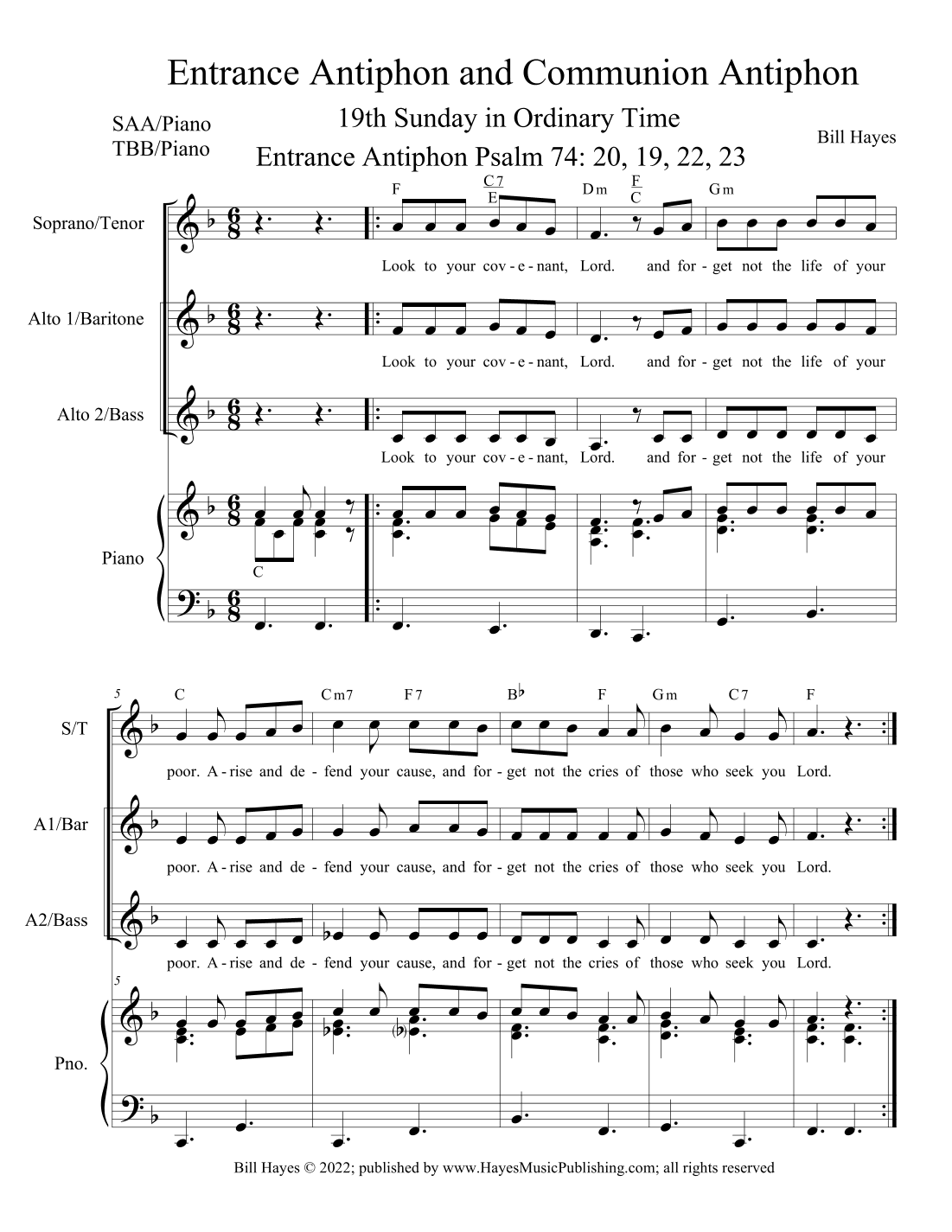 Antiphons for the 19th Sunday in Ordinary Time