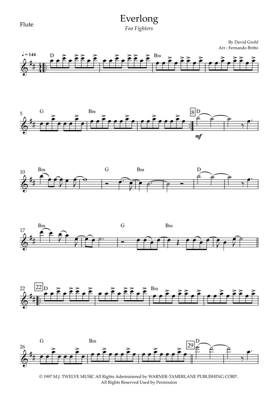 Everlong (arr. Fernando Britto)