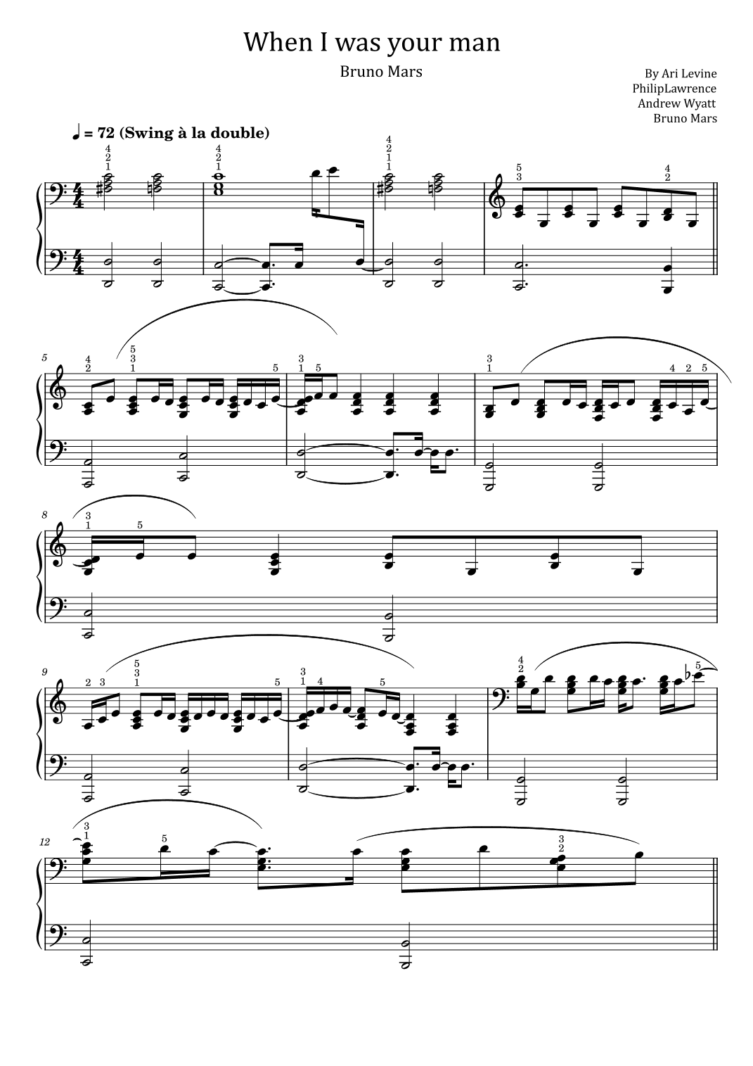 When I Was Your Man (arr. poon)