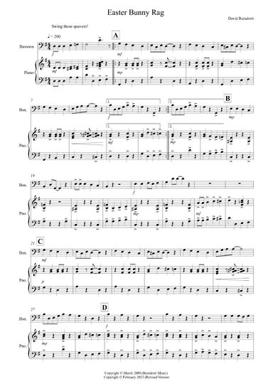 Easter Bunny Rag! for Bassoon and Piano