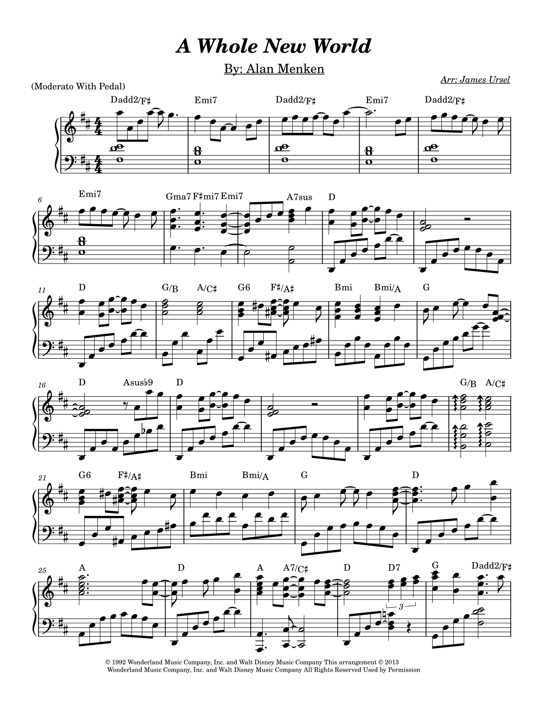 A Whole New World (arr. James Ursel)
