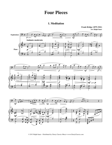 Four Pieces for Euphonium & Piano (arr. Ralph Sauer)