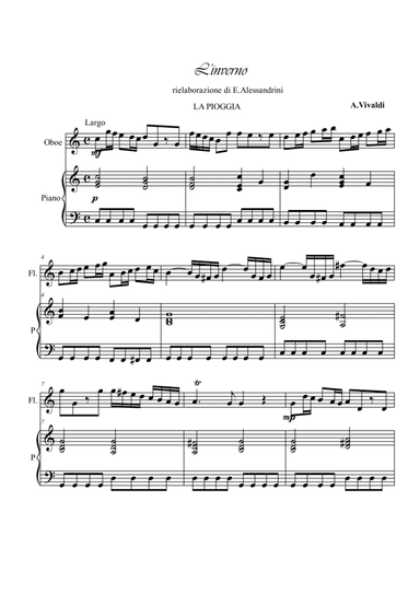 The Rain from "Winter". Oboe and piano (arr. Ester Alessandrini)