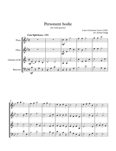 Personent hodie (for wind quartet) (arr. Jordan Grigg)