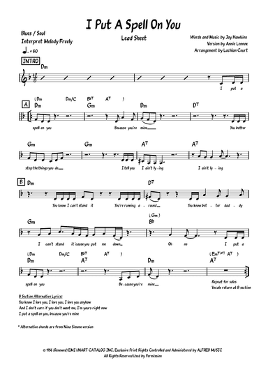 I Put A Spell On You (arr. Lachlan Court)