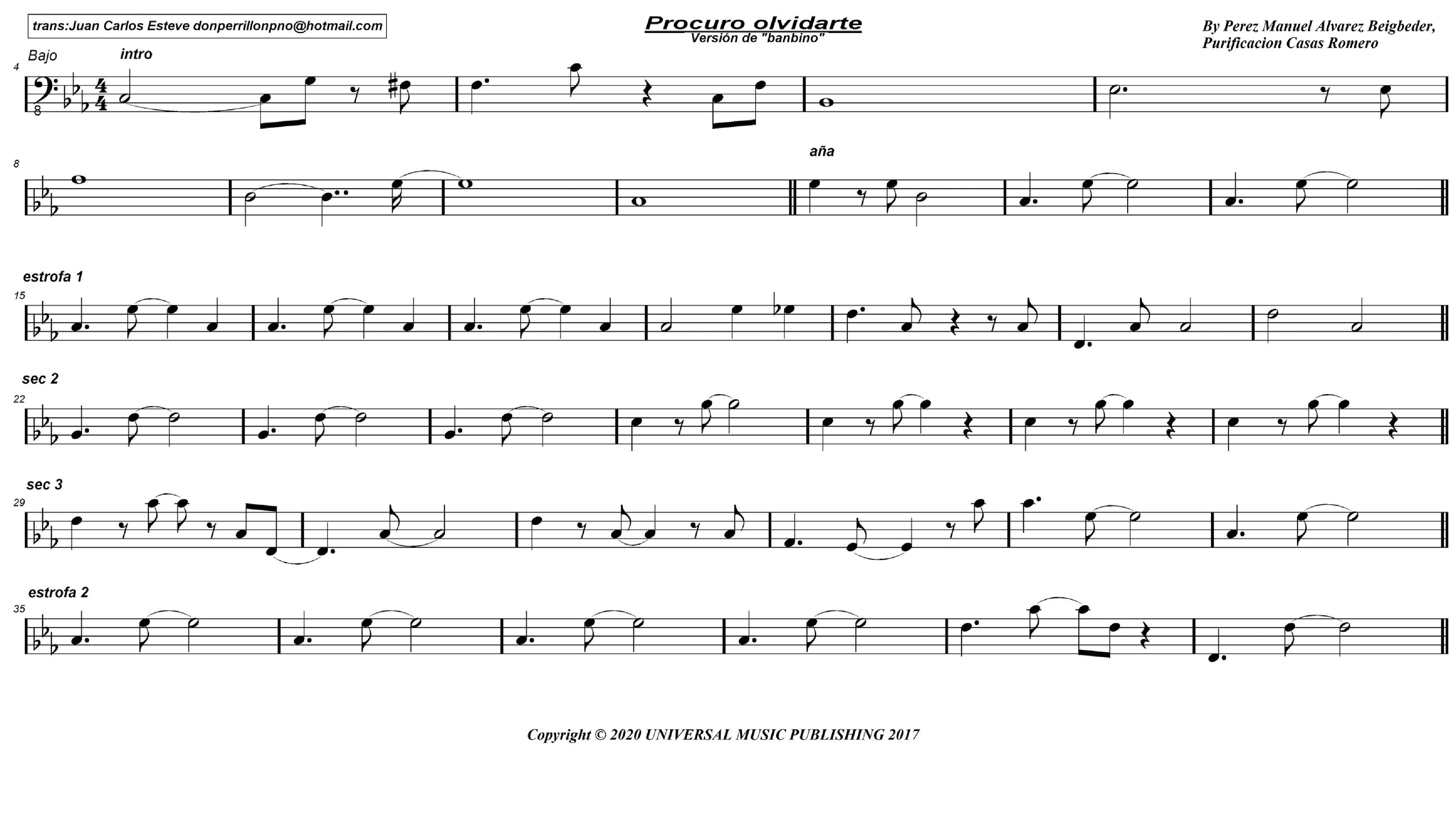 Procuro Olvidarte (arr. juan carlos esteve / Gran Coda)