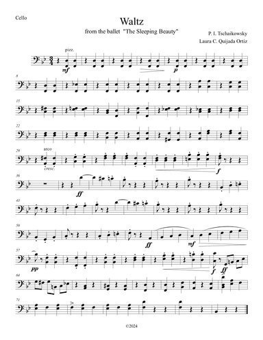 Waltz from The Sleeping Beauty ballet. String orchestra. Score & parts. (arr. Laura C. Quijada Ortíz)
