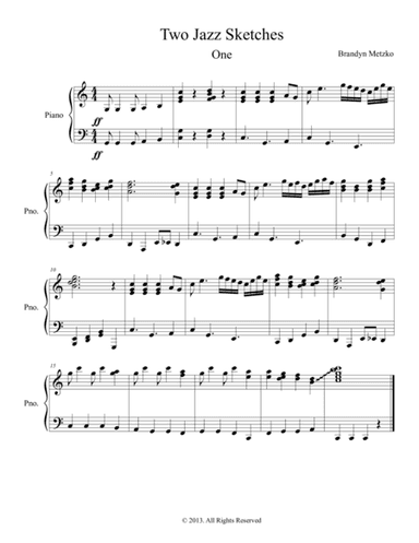 Two Jazz Sketches for piano