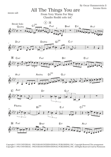 All The Things You Are (arr. moon salt)