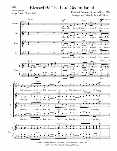 Blessed Be The Lord God Of Israel (arr. James F. Rickley)