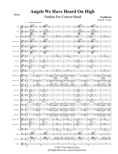 Angels We Have Heard On High Fanfare for Concert Band (arr. John K. Evans)