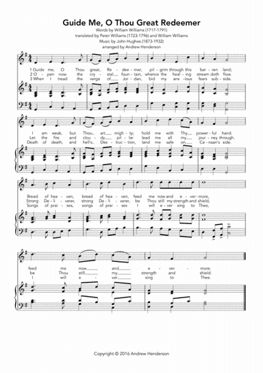 Guide me, O thou great redeemer (easy piano with voice) (arr. Andrew Henderson)