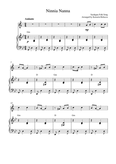 Ninnia Nanna (arr. Kaiserin Rebecca)