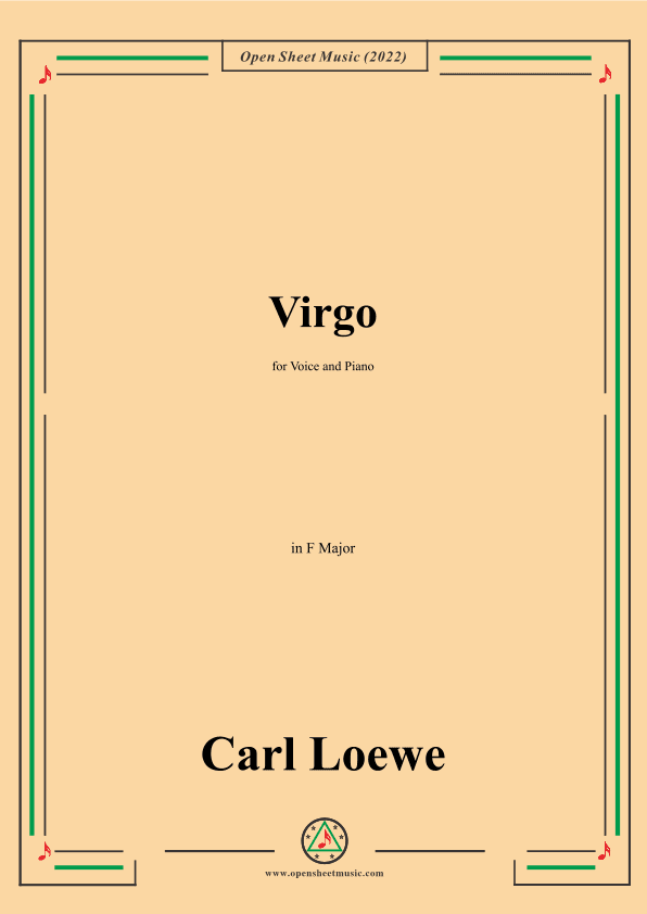Loewe-Virgo,in F Major,for Voice and Piano (arr. OSM Press)