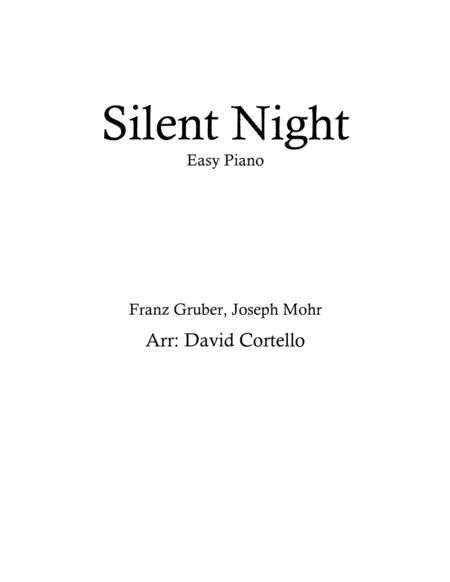 Silent Night (arr. David Cortello)