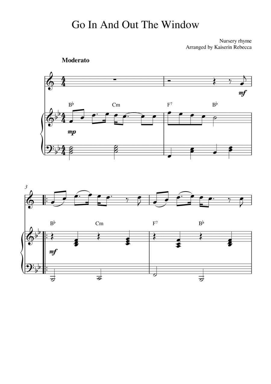 Go In And Out The Window (for tenor saxophone solo and piano accompaniment) (arr. Kaiserin Rebecca)