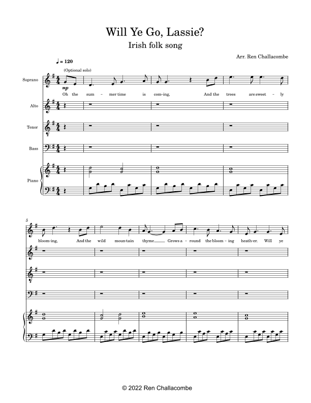 Will ye go, Lassie? (arr. Ren Challacombe)
