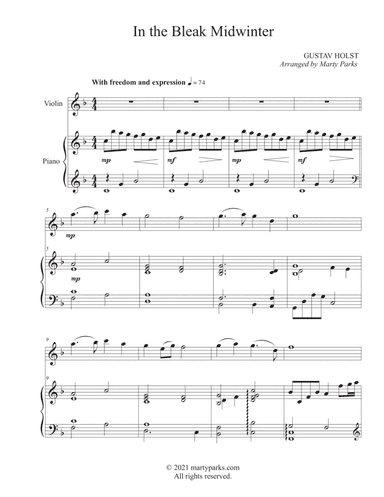 In the Bleak Midwinter (Violin-Piano) (arr. Marty Parks)