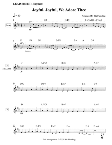 Joyful, Joyful, We Adore Thee (Lead Sheet) (arr. Ric Flauding)